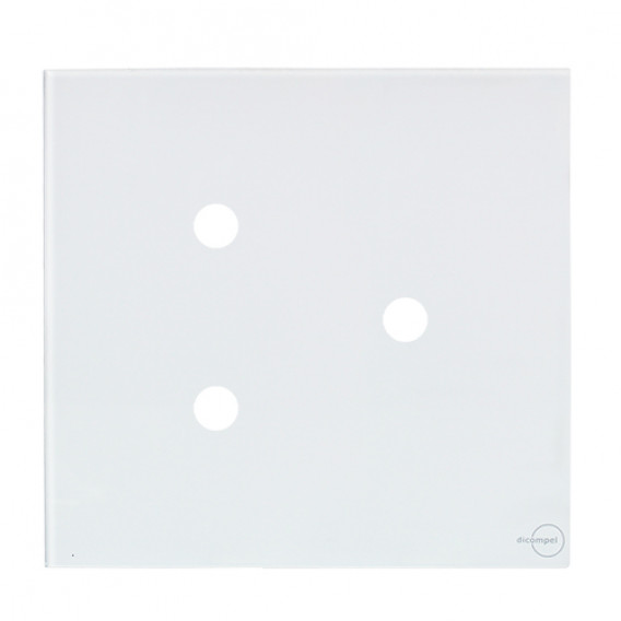 Placa p/ 3 Furos 4x4 - Novara Glass Branco